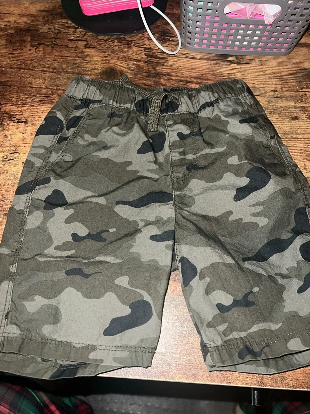 Old Navy Kids Camo Pull-On Shorts - Olive Green & Black